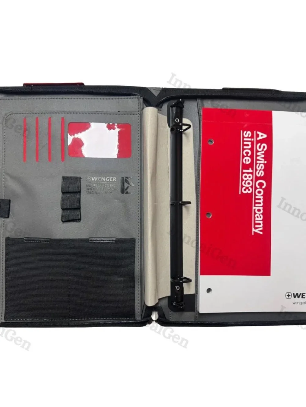 Zippered Presentation Padfolio Envelope with handle Black Cardholder Leather